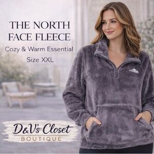 The North Face Fleece Pullover Women’s XXL Purple 1/4 Zip Cozy Jacket Soft